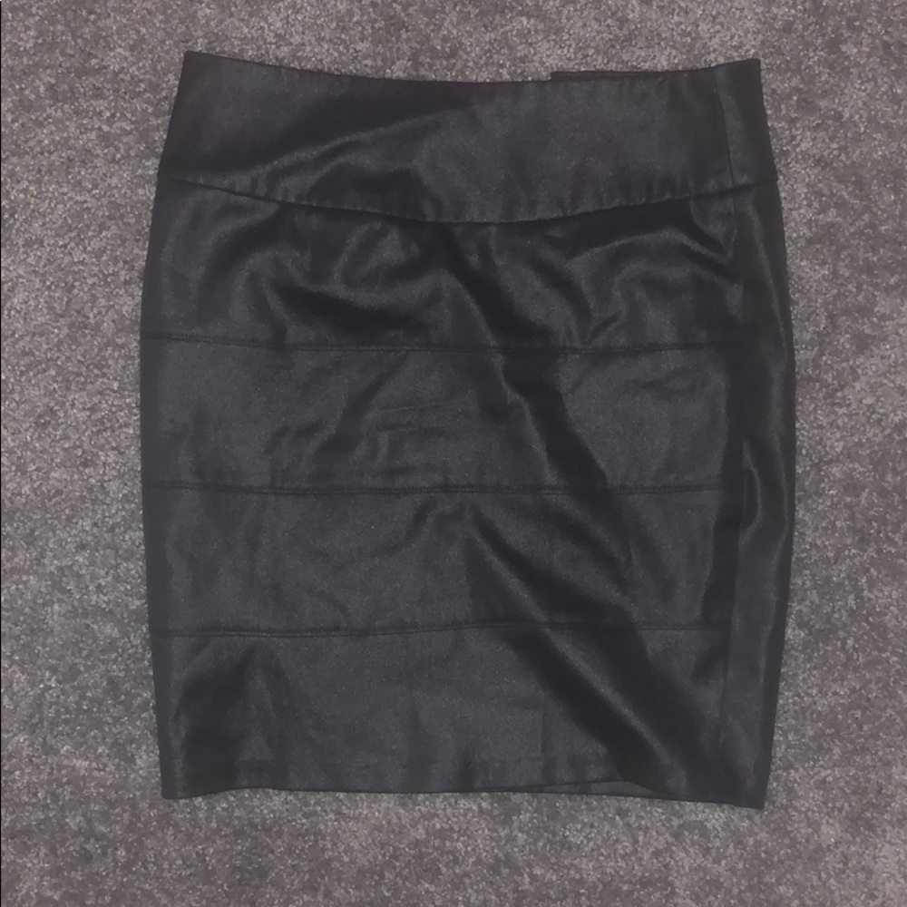 Black leather like bandage skirt
